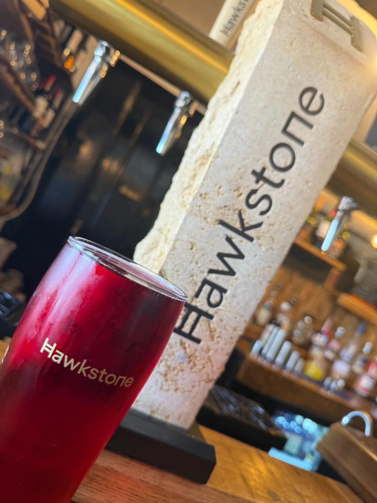 Hawkstone drinks at the bar